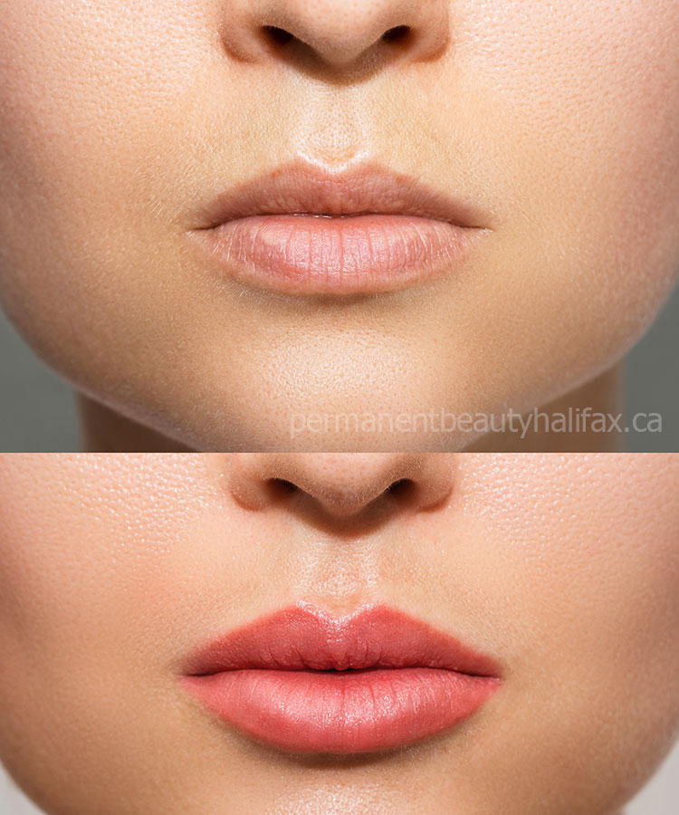 Professional permanent lip blush makeup in Halifax region